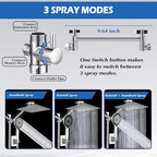 Shower Head,8”Rain Shower Head with Handheld Spray Combo with 11'' Angle Adjustable Extension Arm/Flow Regulator/Shower System,High Pressure Rainfall Shower Head Bathroom,Chrome