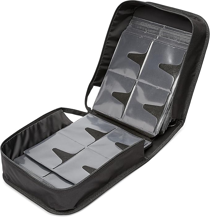 Amazon Basics Polyester CD/DVD Portable Storage Binder with Handle, 400-Capacity, Black