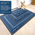 OLANLY Front Door Mat Indoor Outdoor Entrance, Waterproof All-Season, All-Weather Doormat, Sturdy Natural Rubber, Fade Resistant, Low Profile, Easy Clean Patio Porch Entryway Mat, 47x30, Light Blue