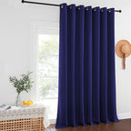 NICETOWN Navy Blue Blackout Curtains for Bedroom/Living Room 132 Inch Length - Thermal Insulated Room Darkening Grommet Top Window Curtains (100 by 132 - Inch, 1 Panel)