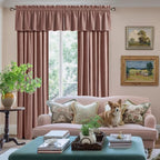 NICETOWN Velvet Cafe Windows Valance, Dusty Rose Pink Window Treatment for Kitchen, Privacy Protection Home Decoration for Living Room, W52 x L18, 1 Panel