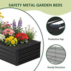 6x1.5x1 ft(2 Pack) Galvanized Raised Garden Bed,Outdoor Planter Box Metal Patio Kit Planting Bed for Vegetables Flowers and Succulents,Black