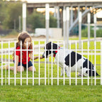 Metal Garden Fence 24" W x 24" H (5 Panels, Total 10 ft), Decorative Border Folding Fence, Landscape Fencing for Flower Bed, Yard, Animal Barrier