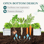 DUMOS Raised Garden Bed Outdoor, 2 Pcs 6x3x1ft Planter Box Outdoor for Deep-Rooted Herbs/Flowers/Vegetables, Large Metal Garden Bed for Patio, Balcony and Backyard, Silver