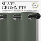 NICETOWN Thermal Insulated Curtains Blackout Draperies, Window Treatment Solid Grommet Room Darkening Drape Panels for Bedroom (Dark Mallard, Set of 2, 34 by 72 inches Long)