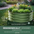 Round Galvanized Raised Garden Bed Kit, 2 x 2 x 1ft Forest Green Galvanized Garden Boxes, Outdoor for Vegetables