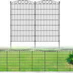 5 Panel No Dig Decorative Garden Fence - 48in H x 11.6 ft L, Tall Animal Barrier for Dogs Rabbits, Rustproof Metal Wire Panels for Yard, Patio, and Outdoor Border Use