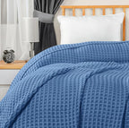 Utopia Bedding Wedgewood 100% Cotton Waffle Blanket 300 GSM [King - 90x108 Inch] Soft Lightweight Breathable Bed Blanket for All Season