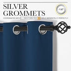NICETOWN Room Darkening Curtains 63 inch Length 2 Panels, Thermal Insulated Grommet Blackout Curtains for Modern Casual Elegant Bedroom Kids Room Theme Decoration (Moroccan Blue, 2 Pieces, W42)