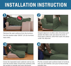 H.VERSAILTEX 3 Piece Stretch Sofa Covers for 2 Cushion Sofa Couch Covers for Living Room Furniture Cover (Base Cover Plus 2 Seat Cushion Covers) Thicker Jacquard Fabric(Large Sofa, Bronze Green)