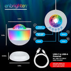 Enbrighten Galaxy Projector Night Light for Kids Room Decor LED Lights for Bedroom Ambient Lighting Nursery Game Room