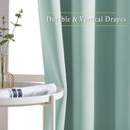 NICETOWN Seafoam Green Blackout Curtains 90 inches Long, Grommet Thermal Insulated Blackout Window Treatments Sound Reducing for Bedroom/Living Room, 2 Panels, W52 x L90