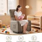 360° Rocking Chair, Nursery Rocker Chair with Side Pockets, Glider Nursing Chair with Steel Structure Base, Small Chair for Small Spaces, Sherpa Swivel Accent Chairs for Living Room, Nursing