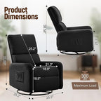 360° Rocking Chair, Nursery Rocker Chair with Side Pockets, Glider Nursing Chair with Steel Structure Base, Small Chair for Small Spaces, Sherpa Swivel Accent Chairs for Living Room, Nursing