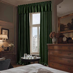 NICETOWN Velvet Cafe Windows Valance, Olive Green Window Treatment for Kitchen, Privacy Protection Home Decoration for Living Room, W52 x L16, 1 Panel