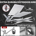Shower Head,12”Rain Shower Head with Handheld Spray Combo and Adjustable Extension Arm/Shower System,High Pressure Rain Fall Hose,Chrome
