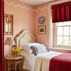 NICETOWN Red Velvet Valance Curtains for Windows 18 inch Length, Kitchen Window Treatment Room Darkening Girls Bedroom Decor, W52 x L18, 1 Panel