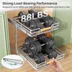 Pull out Cabinet Organizer, 2 Tiers 17"W X 21"D, Heavy Duty Smooth Sliding Under Cabinet Shelves for Pots and Pans, Full-Extension Roll out Drawers, Slide out Organization for Home Kitchen Pantry