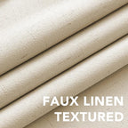H.VERSAILTEX Linen Blackout Curtains Durable Thick Textured Linen Look 100% Blackout Patio Door Curtain Anti Rust Grommet Extra Wide Sliding Door Curtain Panel, Bleached Sand, W100 x L108 inch