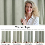 H.VERSAILTEX Linen Blackout Curtains Durable Thick Textured Linen Look 100% Blackout Patio Door Curtain Anti Rust Grommet Extra Wide Sliding Door Curtain Panel, W100 x L84 inch - Sage