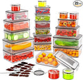 44 PCS Food Storage Container with Lid (22 Lids & 22 Containers) - Leakproof Meal-Prep Containers for Kitchen Storage Reusable Plastic Microwave/Dishwasher Safe with Labels & Pen