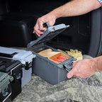 Sheffield 12792 2-Pack Ammo Storage Box, Stackable .30 Cal Field Boxes, Water and Dust Resistant, Lockable Storage Box with Handle, Secures Hunting Gear, Supplies, and Bullets, Made in USA, Gray