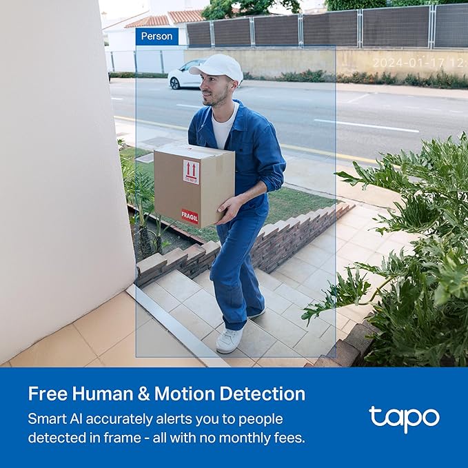 Tapo 2K Wireless Smart Video Doorbell with Chime - 160° Ultra-Wide View,Person Detection, Ring Call, 2-Way Audio, Subscription-Free Local Storage/Optional Cloud, Motion Only Alert, D210