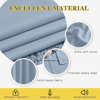 NICETOWN Room Darkening Extra Long Curtains - Home Fashion Ring Top Thermal Insulated Weighted Large Window Treatment Drapes for Nursery (W80 x L108, Vintage Blue, Set of 2)
