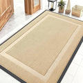 OLANLY Front Door Mat Indoor Outdoor Entrance, Waterproof All-Season, All-Weather Doormat, Sturdy Natural Rubber, Fade Resistant, Low Profile, Easy Clean Patio Porch Entryway Mat, 59x40, Beige