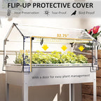 Outsunny Raised Garden Bed with Flip-Up Greenhouse Cover, Elevated Planter Box with Legs and Drainage Hole for Vegetables Flowers Herbs, 39.4" x 18.9" x 48.8", White
