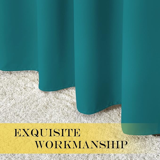 NICETOWN Blackout Curtains & Drapes - Privacy Thermal Efficiency Backdrop Curtains for Bedroom Room Divider Living Room Patio Sliding Glass Door, Wide 80 x Long 144 inch, Peacock Teal, 1 Panel