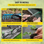 VEVOR Weed Fabric Barrier Heavy Duty, 4x300FT 5.8oz Weed Blocker Fabric, Woven Landscape Fabric, Garden Fabric Weed Barrier, Weed Control Fabric Ground Cover, Geotextile Fabric, Gardening Mat, Black