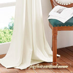 NICETOWN Thermal Insulated Velvet Curtains Ivory White 84 inch Length, Heavy Duty Keep Warm Room Darkening Thermal Insulated Drapes for Patio Hall Villa, Bedroom Window Treatments Set of 2