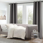 NICETOWN Grey Blackout Curtains 63 inch Length for Bedroom, Grommet Top Room Darkening Thermal Window Treatments Solid Vertical Drapes for Living Room, 2 Panels, W40 x L63