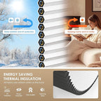 LazBlinds No Tools No Drill Cordless Cellular Shades, Blackout Light Blocking Honeycomb Shades for Home, Thermal Insulation Blinds for Windows, 32" W x 64" H, Black
