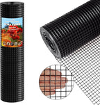 Thinkahead Black Hardware Cloth 1/2 inch 36 X 50 ft 19 Gauge Vinyl PVC Coated Wire Mesh Roll Galvanized Welding Chicken Wire Fencing, Garden Fence, Rabbit Wire, Home Improvement Project.