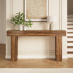 LITTLE TREE 63-Inch Long Console Tables for Entryway, Large Sofa Table Behind Couch, Wooden Entry Foyer Hallway Table, Industrial Console Sofa Tables for Living Room, Rustic Brown