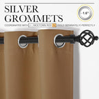 NICETOWN Sleek Blackout Curtains 108 inches Length for Windows, 2 Panels, Gold Brown, W55 x L108 -Inch, Noise Reducing and Block Draft Panels for Door Doorway Laundry Office Luxury Decor Theme