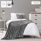 Utopia Bedding Fleece Blanket Twin Size Grey (60x80 Inches) Ultra Soft Warm Lightweight Microfiber Breathable Anti-Static Cozy Winter Bed Blanket, All-Season Home Decor Gift for Men & Women