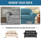 H.VERSAILTEX 3PC Stretch Sofa Covers for Loveseat - Base & 2 Seat Cushions, Thicker Jacquard Fabric (Medium, Storm Blue)