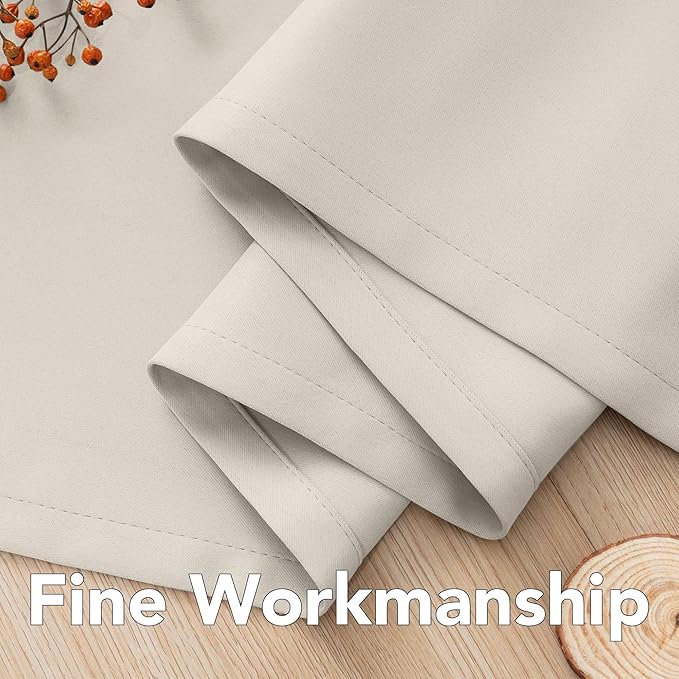H.VERSAILTEX Room Darkening Curtains for Bedroom Thermal Insulated Living Room Curtains 102 Inch Long Grommet Privacy Protection Window Curtain Panels/Drapes for Nursery, 2 Panels, Ivory