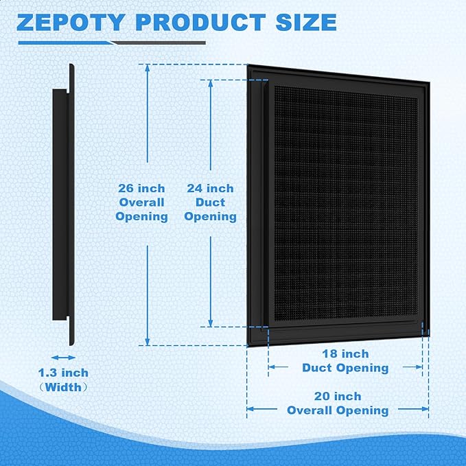 20"x26" Gable Vent Aluminum Alloy – High-Airflow Vent for House & Shed, Rustproof Metal Mesh Blocks Small Animals, Waterproof & Anti-Condensation, Opening 18"x24" Black