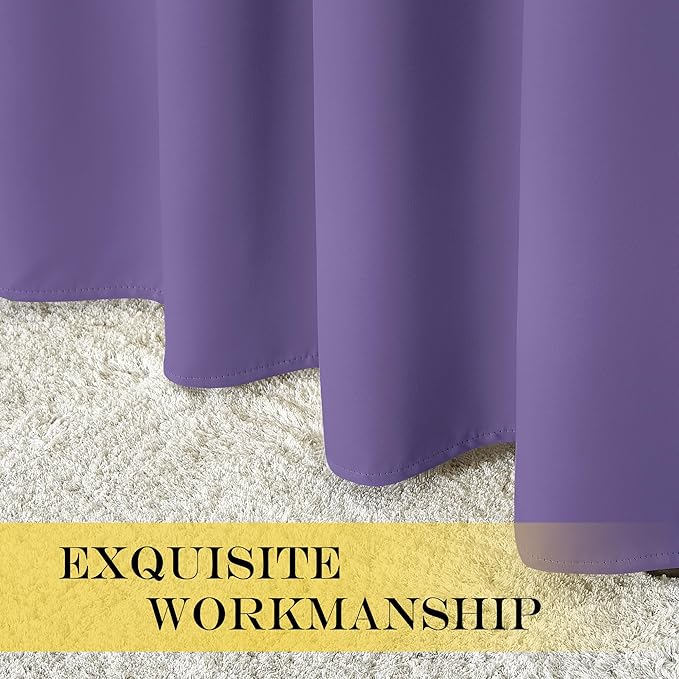 NICETOWN Blackout Curtains for Sliding Glass Door Room Divider Noise Reduce Curtain Panel Portable Window Screen Sliding Partition, W100 x L102 inches, 1 Panel, Lilac Purple