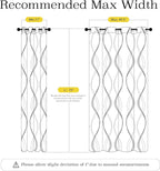 NICETOWN 100% Blackout Curtains Panels for Living Room, Greyish Blue, 52" Wide x 72" Long, 2 Panels, Sound Reducing Thermal Insulated Wave Line Foil Print Design Curtains for Patio Sliding Glass Door