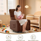 360° Rocking Chair, Nursery Rocker Chair with Side Pockets, Glider Nursing Chair with Steel Structure Base, Small Chair for Small Spaces, Sherpa Swivel Accent Chairs for Living Room, Nursing