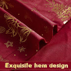 NICETOWN Red Velvet Curtains 96 inches Long for Living Room, Printed Curtains for Living Room with Tree Pattern Thermal Insulated Soft Blackout Drapes for Home Decor, 2 Panels Set, W50 x L96