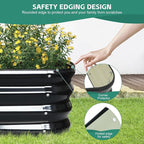 5 in 1 Galvanized Raised Garden Bed - 8x3x1ft (2Packs) Modular Planter Box Outdoor | Metal Raised Bed Kit with Bracing Rods for Gardening Vegetables Flowers Fruits Herbs (Dark Grey)