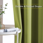 NICETOWN Fresh Green Draperies Curtain Panels - Thermal Insulated Solid Grommet Blackout Curtains/Panels/Drapes for Living Room(Fresh Green, 1 Pair, 46 by 54-Inch)