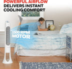Honeywell QuietSet Whole Room Oscillating Tower filter Fan with Remote, White, HYF260