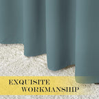 NICETOWN Greyish Blue Blackout Curtain for Bedroom, Window Treatment Thermal Insulated Grommet Solid Drapes Sound Reducing for Home Office/Basement, 1 Panel, W66 x L54